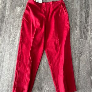 Alfred Dunner Women's Vibrant Red Chinos Pants size 14 NEW